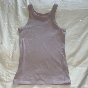 HM Ribbed Cotton Purple Tank